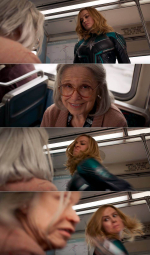 Capitán Marvel golpeando a una abuela Meme Generator