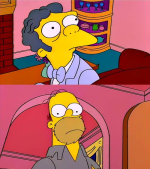 Moe y Homer mirándose Meme Generator