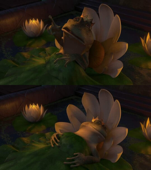 La muerte del rey rana en Shrek 3